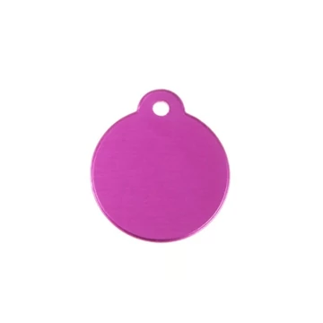 Gravírozható biléta alu kör hurokkal 27 mm rózsaszín/pink (122177)