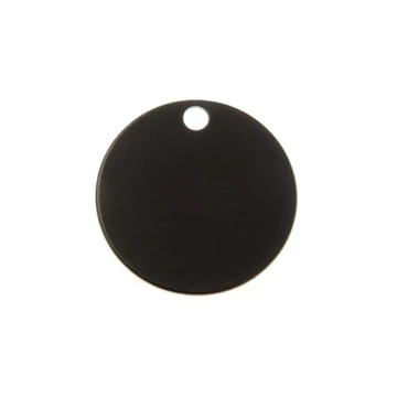 Gravírozható biléta alu kör fekete 32 mm nagy (lyukas) (122180)