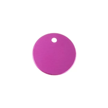 Gravírozható biléta alu kör lyukas kicsi 25 mm rózsaszín/pink (122193)