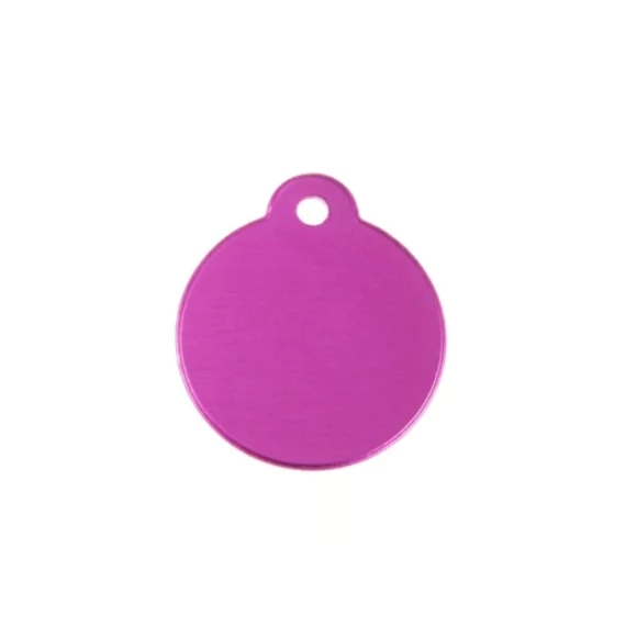 Gravírozható biléta alu kör hurokkal 27 mm rózsaszín/pink (122177)