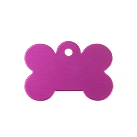 Gravírozható biléta alu csont kutyacsont nagy 40x28 rózsaszín/pink (122202)