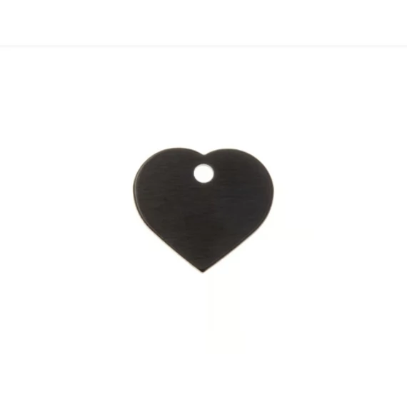 Gravírozható biléta alu szív kicsi  20x22 mm fekete (122244)