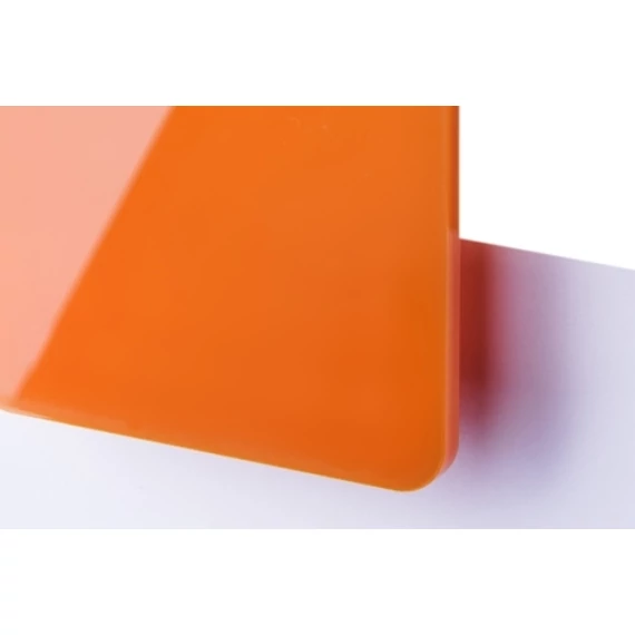 TroGlass Color Gloss 3,0 mm Narancssárg (1 réteg) akril lemez, Plexi 606 x 1216 mm / 117103  (kültéri)