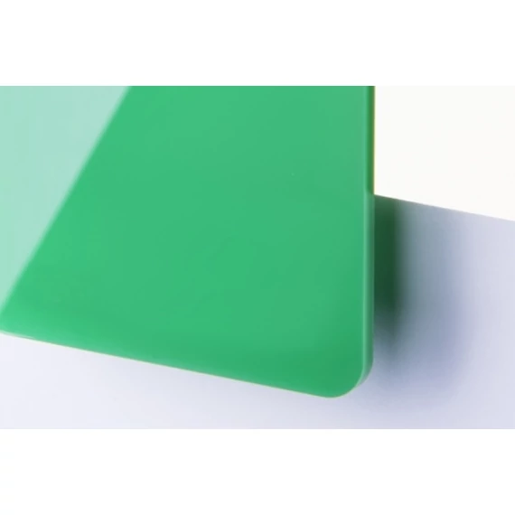 TroGlass Color Gloss 3,0 mm Zöld  (1 réteg) akril lemez, Plexi 606 x 1216 mm / 117123 (kültéri)