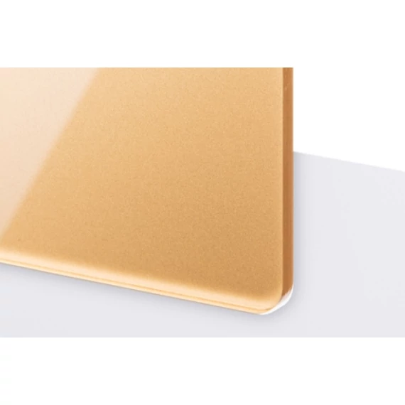 TroGlass Reverse 3,0 mm plexi Víztiszta/Bronz-Arany (2 réteg) akril lem. 610 x 1220 mm / TG4-700 (kültéri)