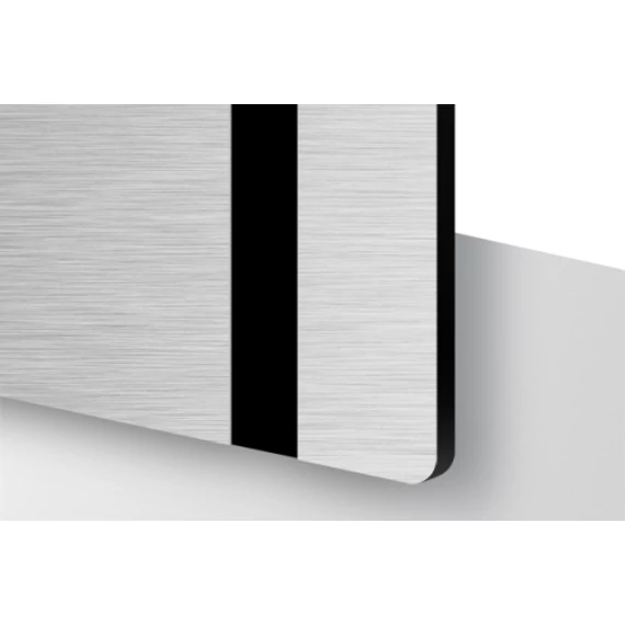 TroLase Metallic 0,8 mm Szálhúzott Alu/Fekete (2 réteg) 616 x 1245 mm / LMT354-203 (beltéri)