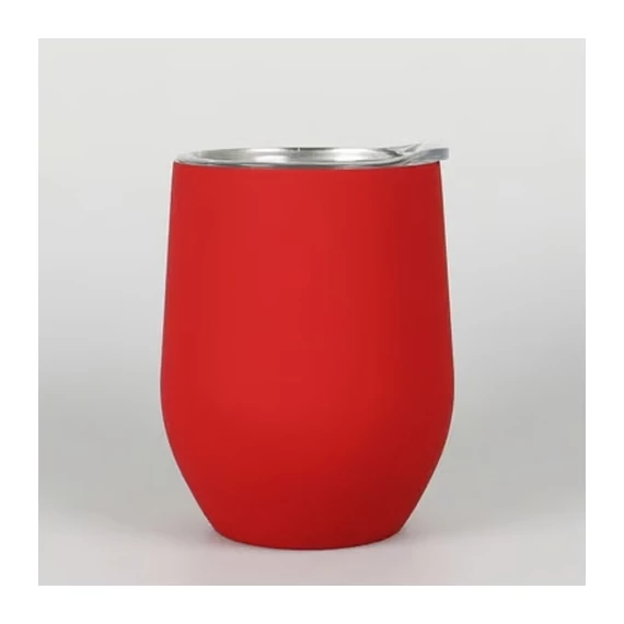 Lézerezhető fém bögre piros rozsdamentes 360ml / 163913