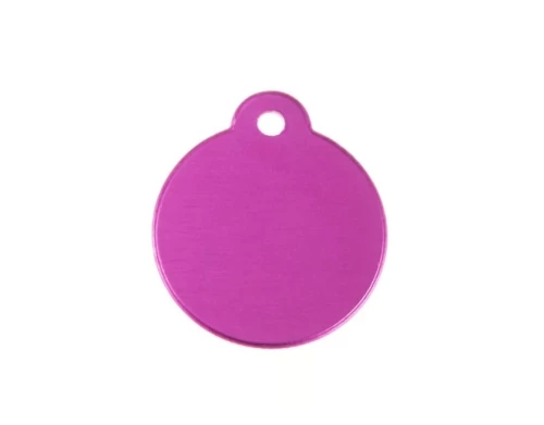 Gravírozható biléta alu kör hurokkal 27 mm rózsaszín/pink (122177)