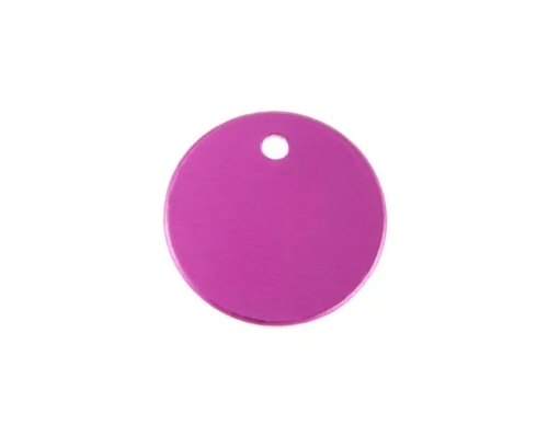 Gravírozható biléta alu kör lyukas kicsi 25 mm rózsaszín/pink (122193)