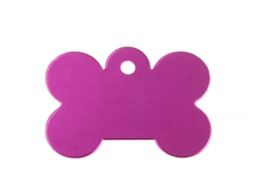 Gravírozható biléta alu csont kutyacsont nagy 40x28 rózsaszín/pink (122202)
