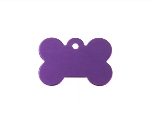 Gravírozható biléta alu csont kutyacsont kicsi 21x31 lila (122211)