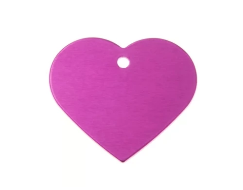 Gravírózható biléta alu szív nagy 38x32 rózsaszín/pink (122241)