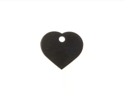 Gravírozható biléta alu szív kicsi  20x22 mm fekete (122244)