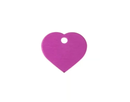 Gravírozható biléta alu szív kicsi  20x22 mm rózsaszín/pink (122250)