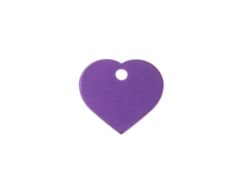 Gravírozható biléta alu szív kicsi  20x22 lila (122251)