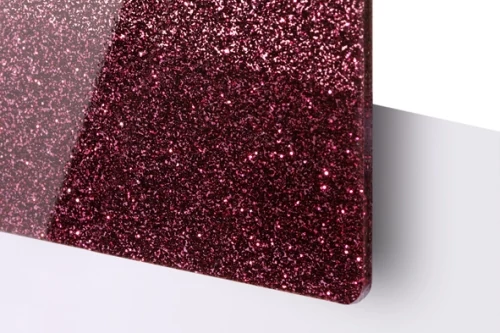 TroGlitter 3,0 mm Plexi Fényes Csillámos Sötét Piros akril lemez 610 x 1020 mm