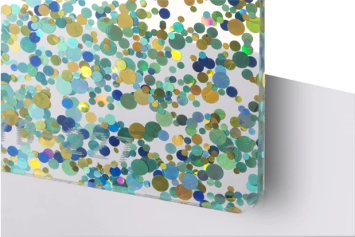 TroGlitter 3,0 mm Plexi Pöttyös Kék / Arany akril lemez 610 x 1020 mm