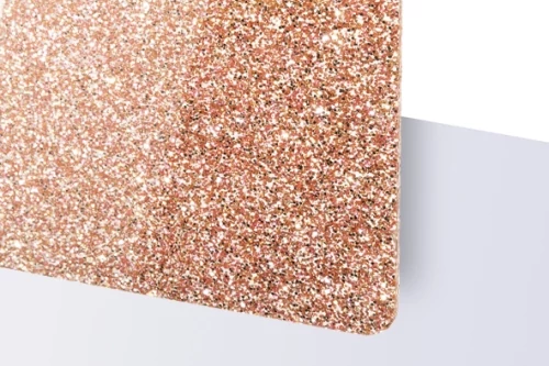 TroGlitter 3,0 mm Plexi Fényes Csillámos Rozé Arany akril lemez 610 x 1020 mm