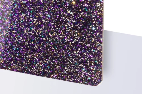 TroGlitter 3,0 mm Plexi Fényes Csillámos Lila akril lemez 610 x 1020 mm