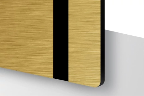 TroLase Metallic Plus 0,8 mm Szálhúzott Arany/Fekete (2 réteg) 616 x 1245 mm / LMT+764-203 (kültéri)